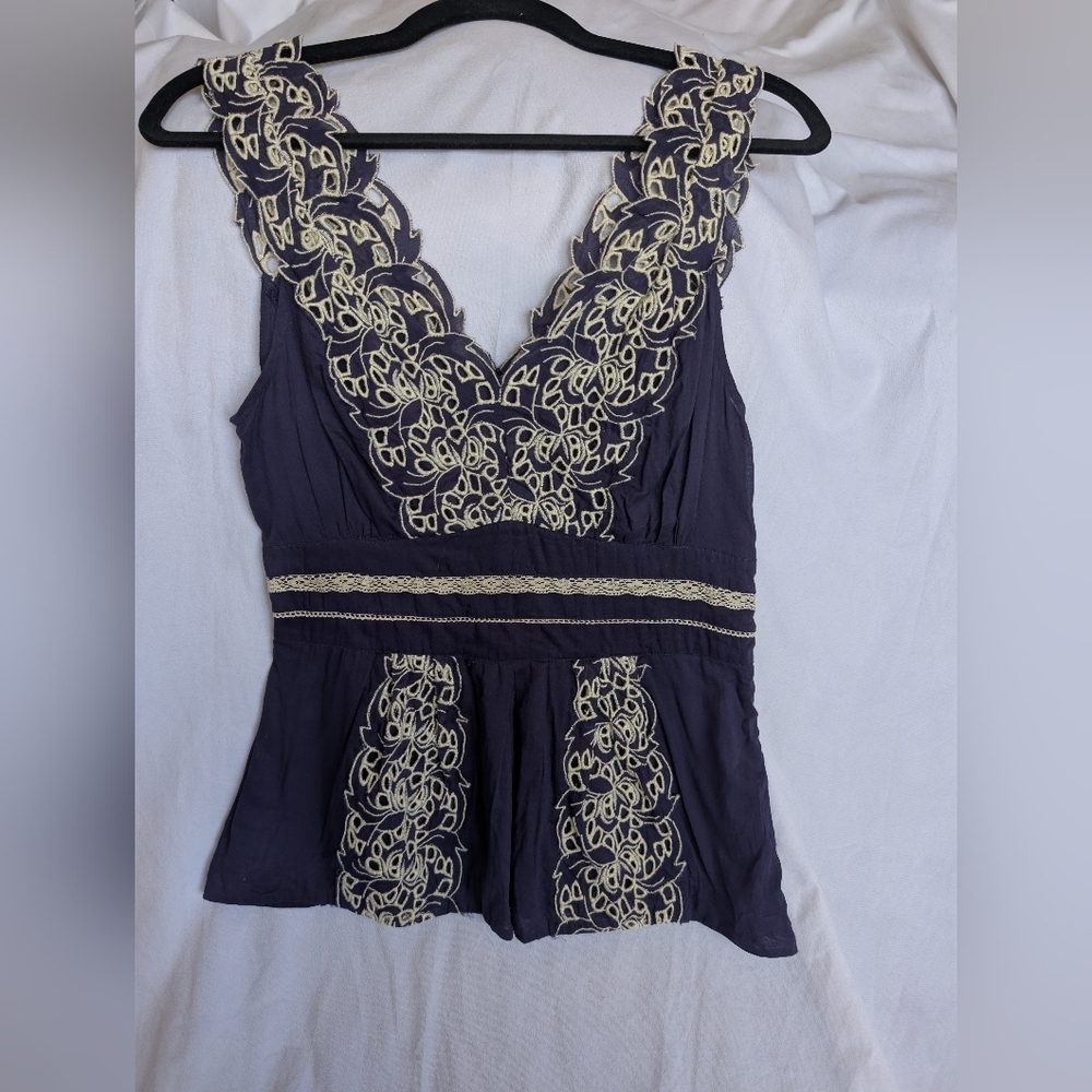 Anthropologie Floreat Embroidered Blouse Size 6